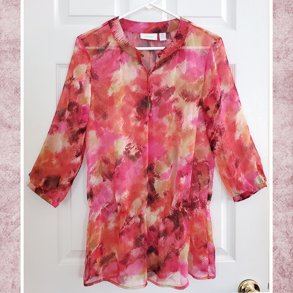 SemiSheer Chico's Button Front Blouse